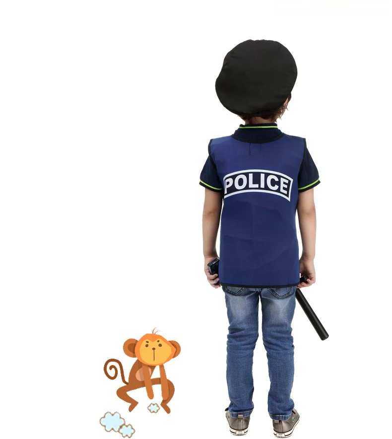 Костюм для мальчиков на Хэллоуин полицейский жилет униформа полиции детская