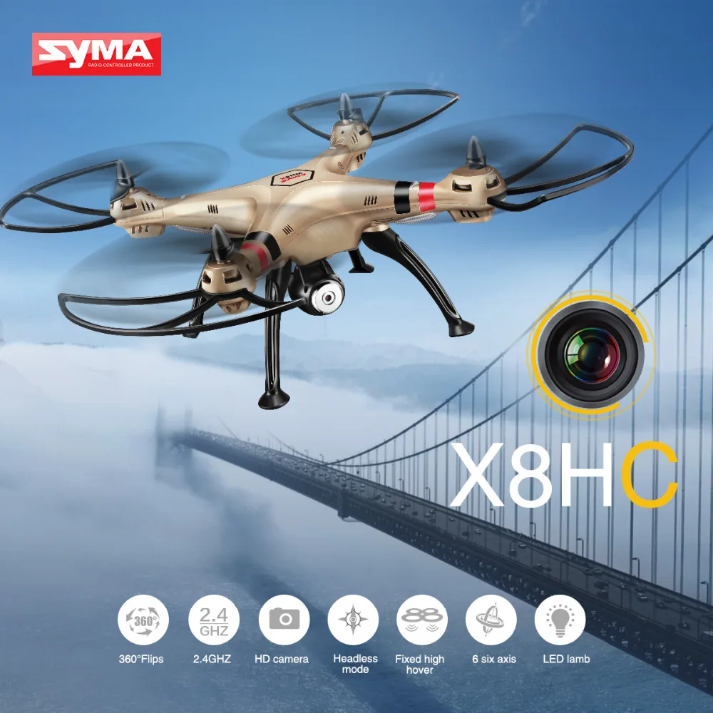 SYMA X8HC дрона с дистанционным управлением 2MP Камера HD 6 осевой гироскоп зарядное