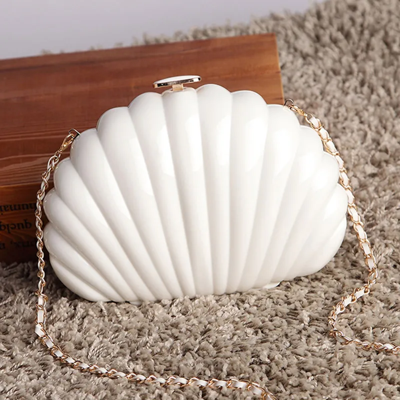 Сумка на плечо Женская в виде ракушки новинка 2018 модная однотонная сумка
