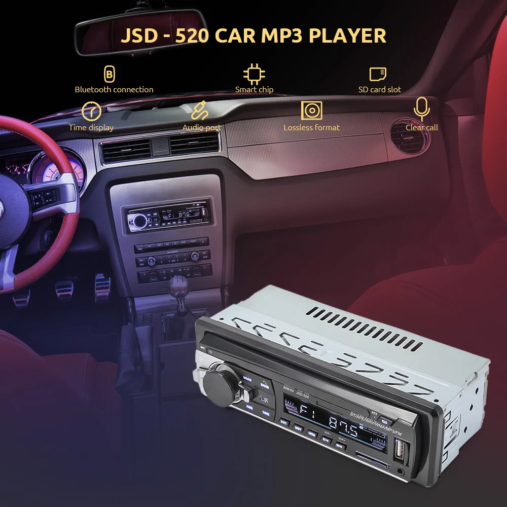 VicTsing JSD 520 Автомобильный MP3 плеер Bluetooth стерео радио FM приемник с пультом