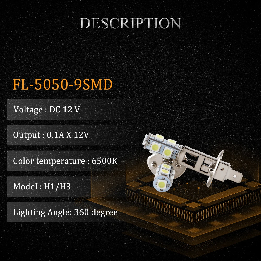 4 шт. 110Lm H1 H3 светодиодный автомобильный светильник s светодиодный лампы 5050 9 SMD светодиодный белый авто лампы 8000k противотуманный светильник 12V фары для вождения автомобиля