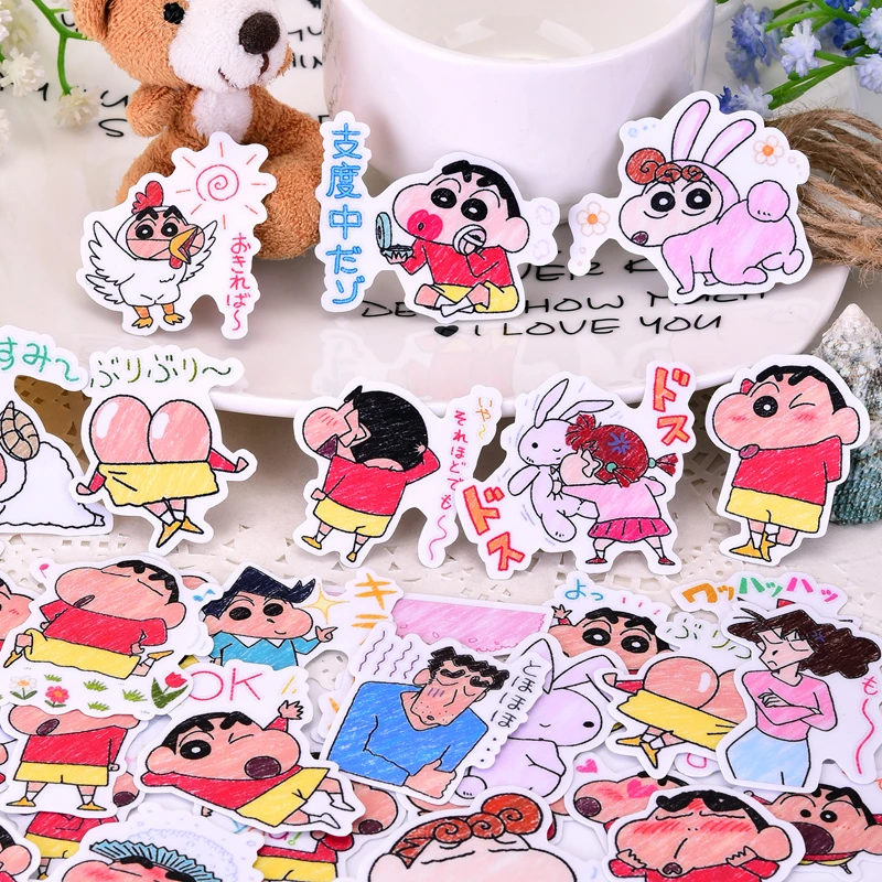 40 шт. креативные милые Мультяшные карандаши Shinchan наклейки для
