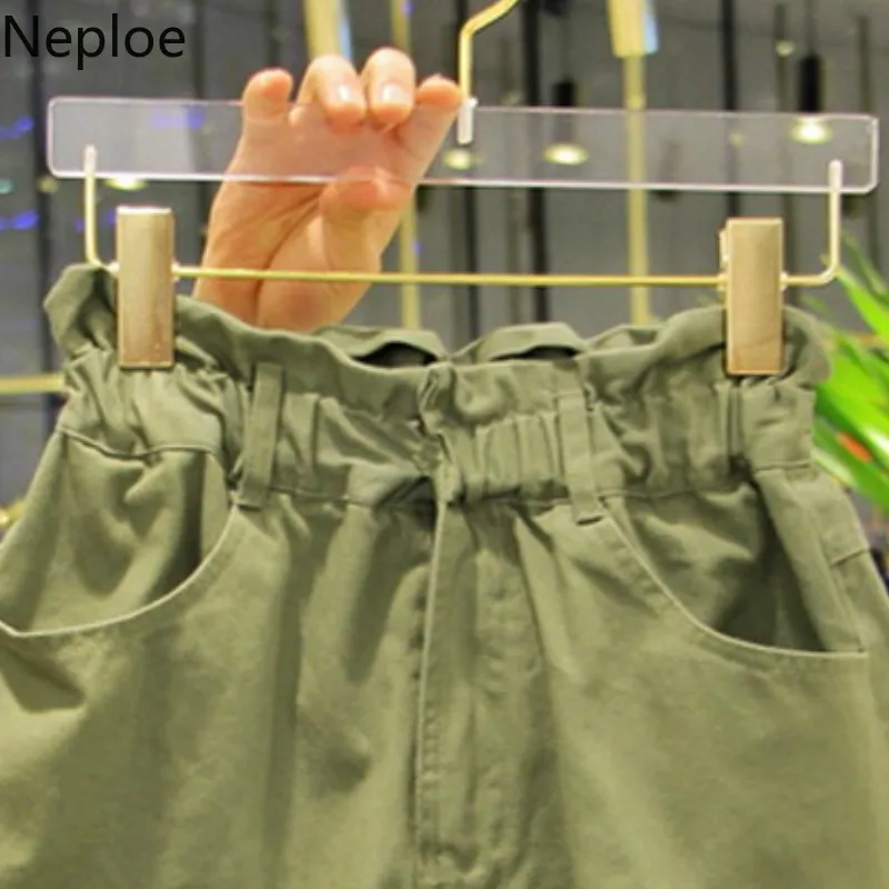 Neploe Армейский зеленый Для женщин шорты новые модные джинсы с эластичной резинкой