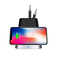 2 in 1 fast wireless charger stand pen holder for iphone xs max x xr 8 plus samsung note 9 8 s9 s8 s7 10w qi induction charging