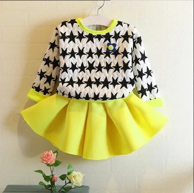 

autumn baby girls clothes stars print kids sweater+girls tutu dresses 2pcs clothing sets for girl party vetement fille children