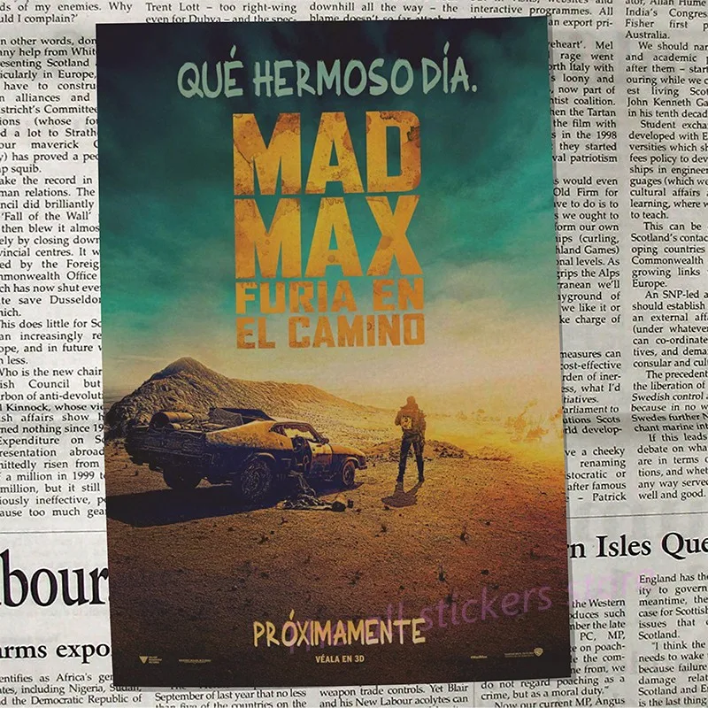 Винтаж плакат Безумный Макс Дорога ярости Том Харди Шарлиз Терон постер фильма