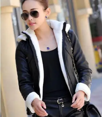 2018 меховое пальто новая зимняя кожаная куртка плюс бархатная теплая Корейская