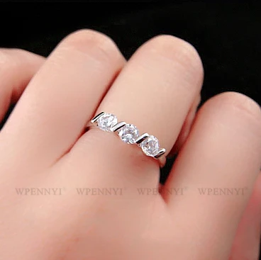 Классические 3 шт 0.25ct прозрачные циркониевые Кристальные женские кольца на палец