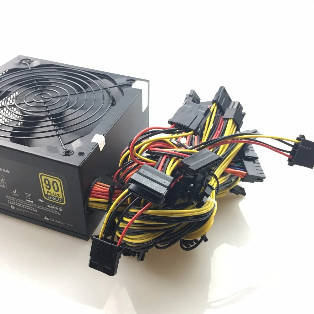 1600 Вт ATX источник питания для горнодобывающей машины, блок питания для ETH/BTC, бесшумный ПК, 1600 Вт ATX, Майнер для биткоина, 12 В, 1600 Вт, 24PIN, 8PIN