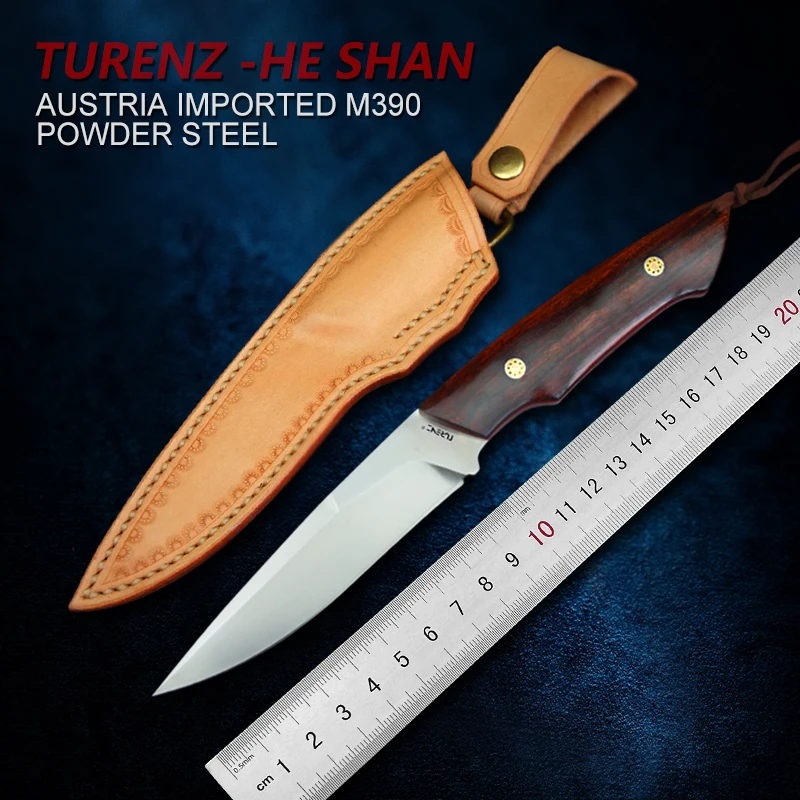 Tang M390 ручной работы нож с фиксированным лезвием для кемпинга 61 62HRC охотничий