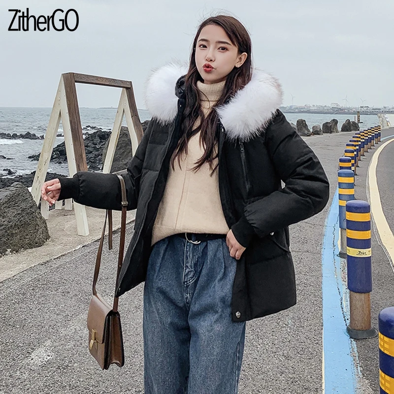ZitherGo 2019 женские студенческие Стильные повседневные хлопковые пальто с капюшоном