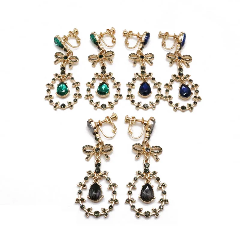 

Sweet Teardrop Bow Charm Alloy Elegant Earring