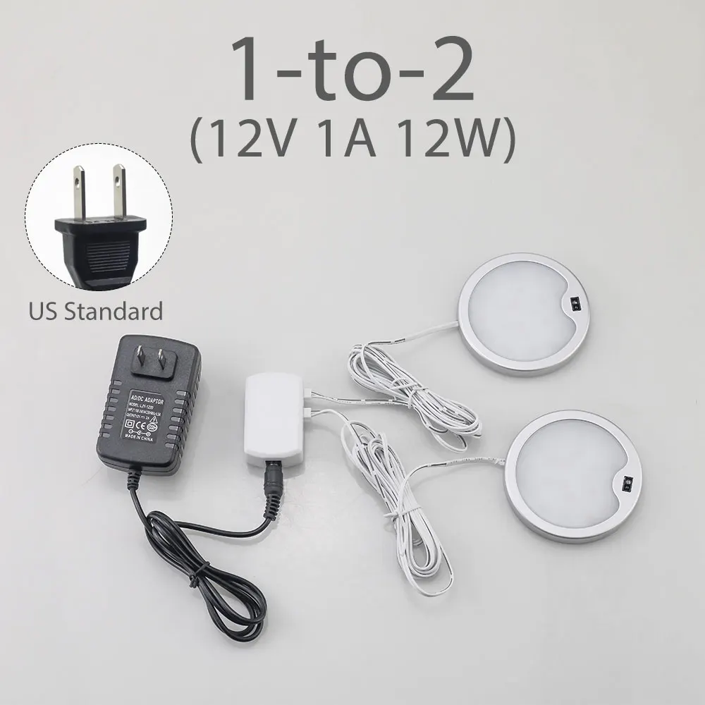 US 1 to 2 lamps 3W Motion Sensor 12V LED Light Puck Lamp Kitchen Under Cabinet Light Wardrobe Cupboard Closet PIR Night Lighting - Цвет: US 1 to 2 lamps