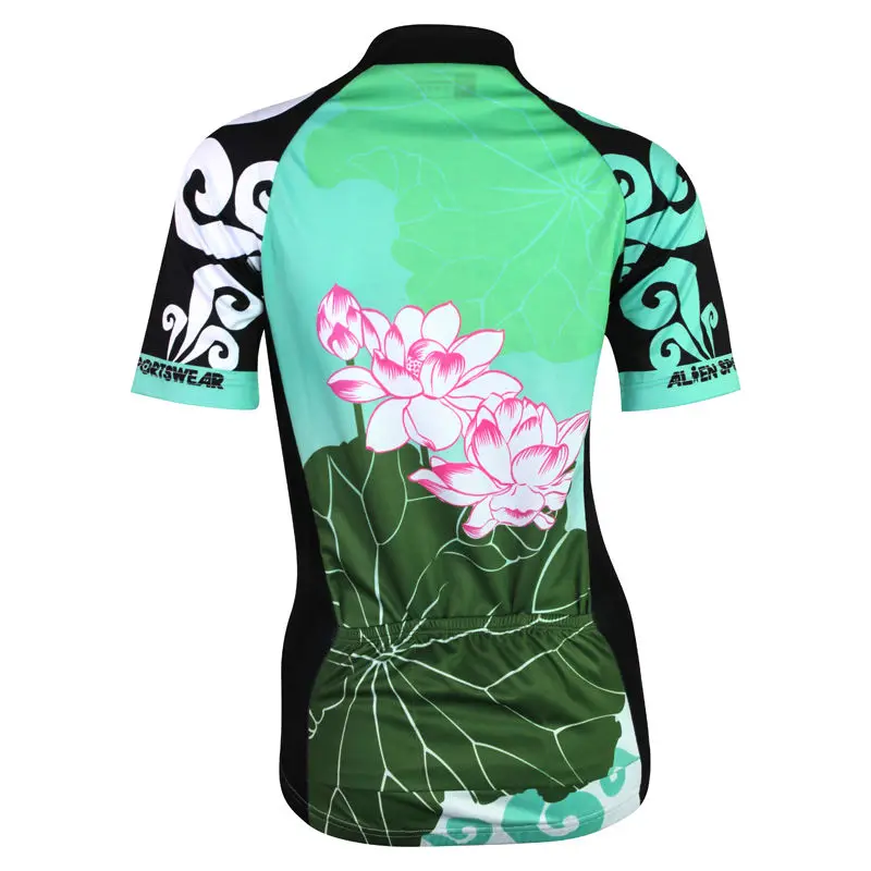 AlienSportsWear женская футболка с коротким рукавом рисунком карпа и лотоса для езды на