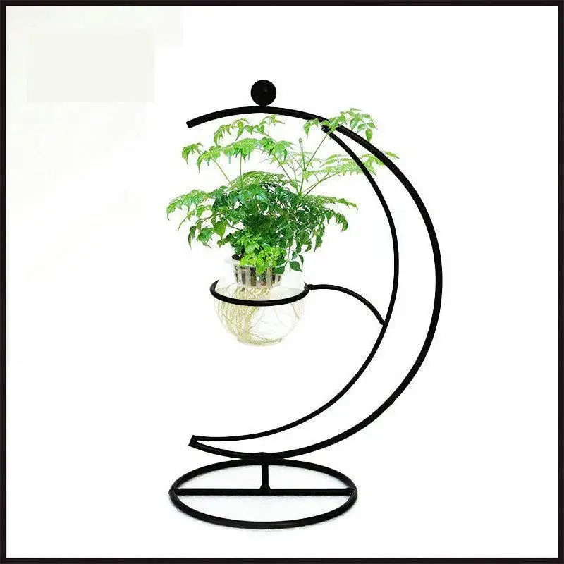 10 шт. черная луна форма маленькая настольная железная ваза крюк для украшения