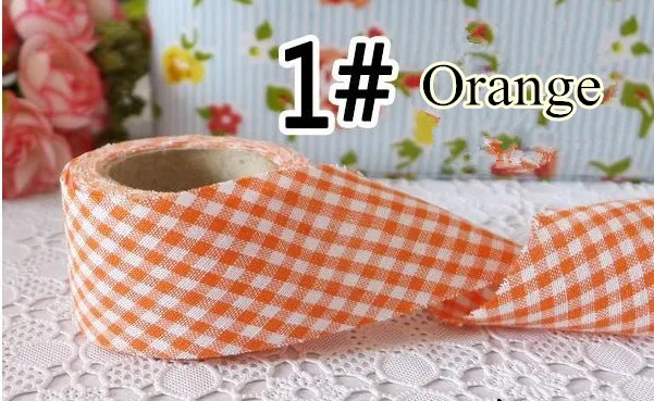 12 цветов/партия хлопковая полоска в мелкую клетку 38 мм * 60 м отделочная лента 1 5
