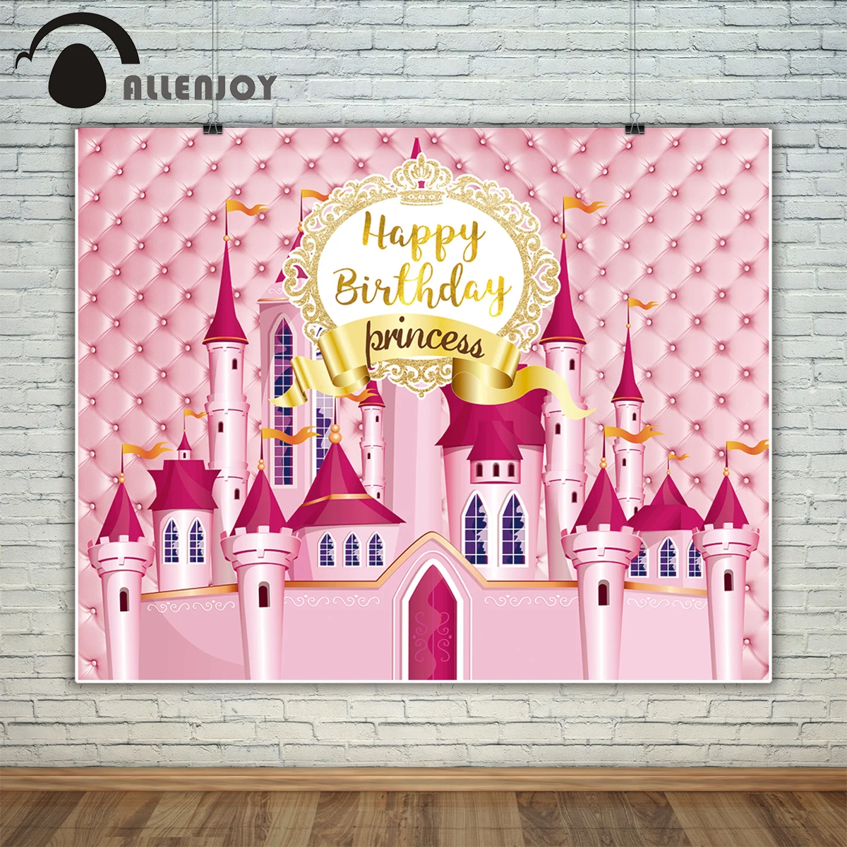 Allenjoy фон для фотосъемки принцессы розовый замок изголовье с днем рождения