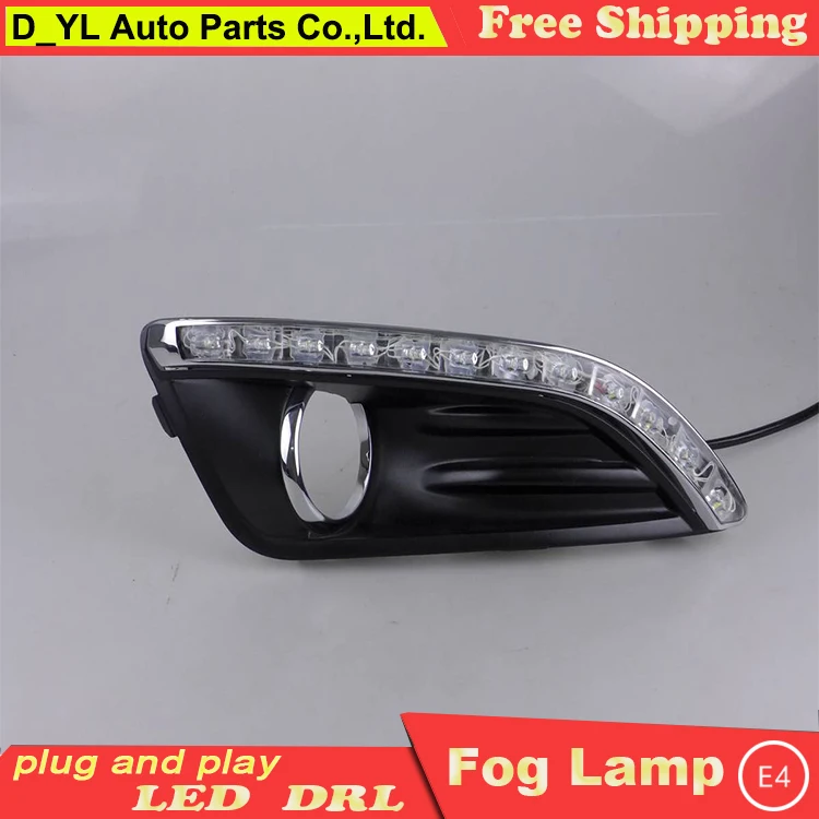 Car styling For Ford Fiesta 2013-2014 LED DRL led fog lamps daytime running lights High brightness guide A style | Автомобили и