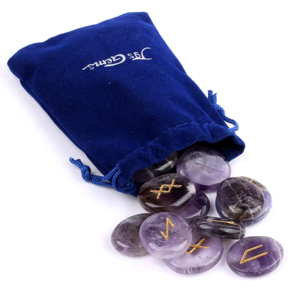Набор Натуральных искусственных камней из аметиста руны драгоценные камни