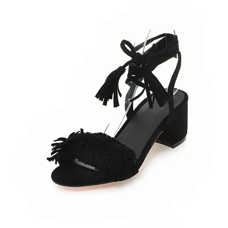 Плюс Размеры кисточкой Сандалии для девочек Для женщин 2018 Новая модная летняя