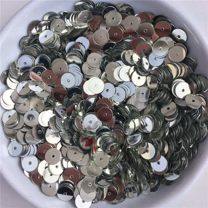 silver18 6 мм 2400 шт. плоские круглые свободные пайетки для ремесла рукоделия блестки шитья одежды платье сумки обувь DIY фурнитура для рукоделия и шитья паетки - Цвет: silver18