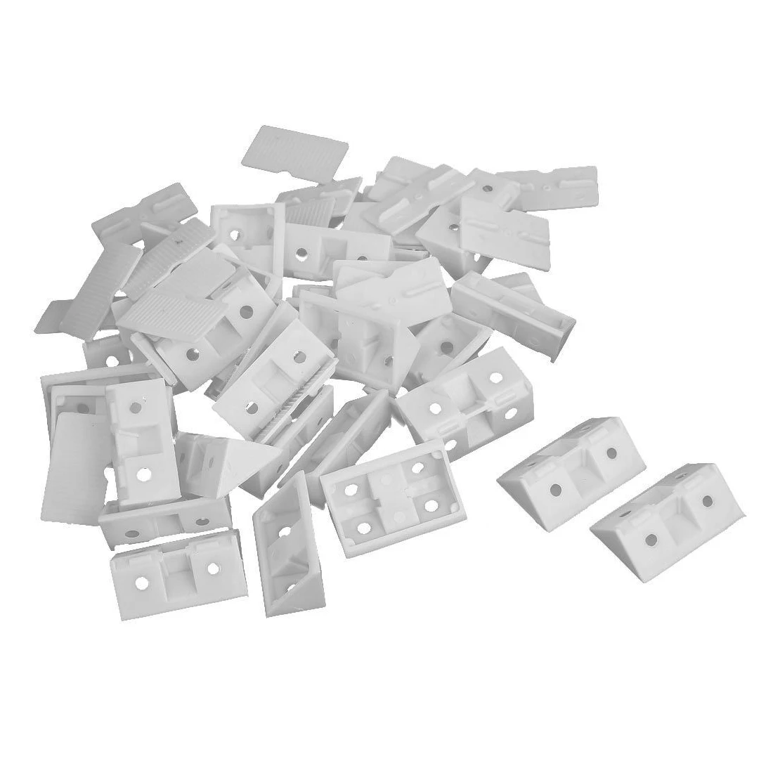 

30pcs Shelf Cabinet 90 Degree Plastic Corner Braces Angle Brackets White