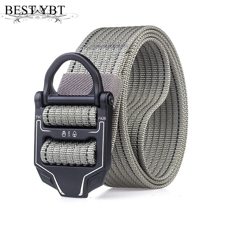 

Best YBT Unisex belt 2021 new Multifunction Alloy Ring buckle Nylon Men belt solid color outdoor Tactics casual Men & Women belt