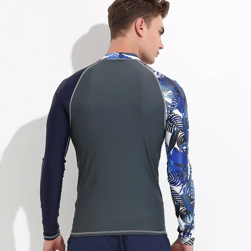 Модный мужской костюм для дайвинга одежда серфинга Мужская футболка с разрезом и