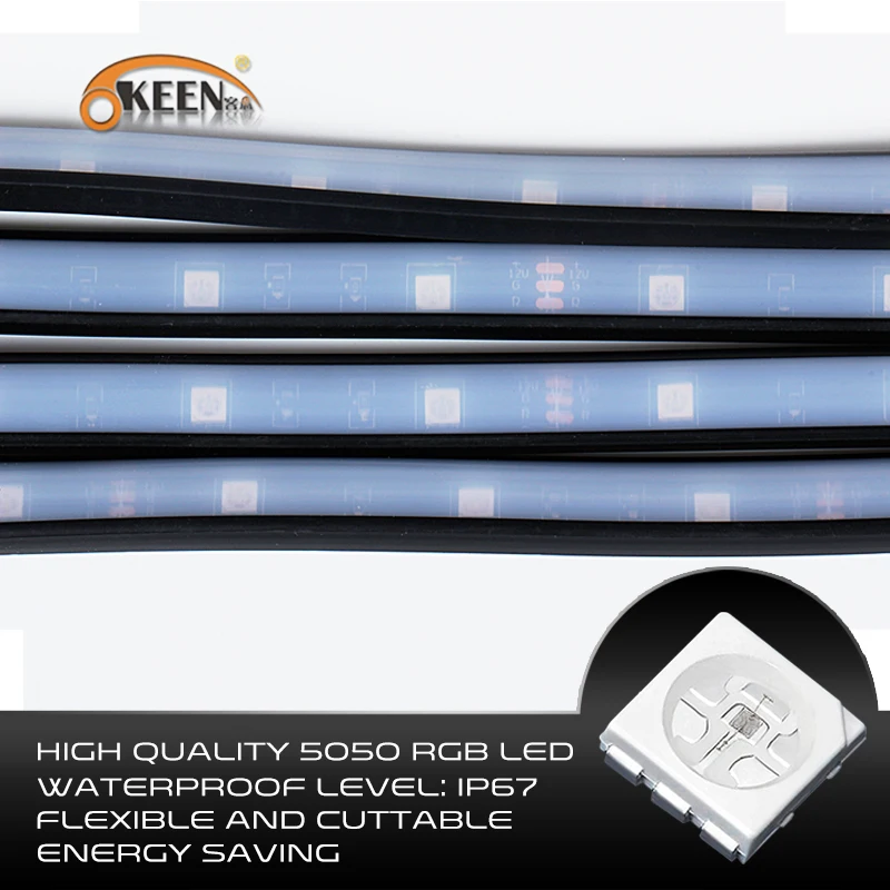 Автомобильная светодиодная лента RGB OKEEN 5050 SMD 12 В постоянного тока 6000K