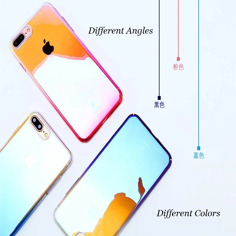 

Oppselve For iPhone 8 7 6 6S Plus Case Luxury Gradient Ultra Slim Hard PC Back Cover Protective Shell Capinha For iPhone 8 Plus