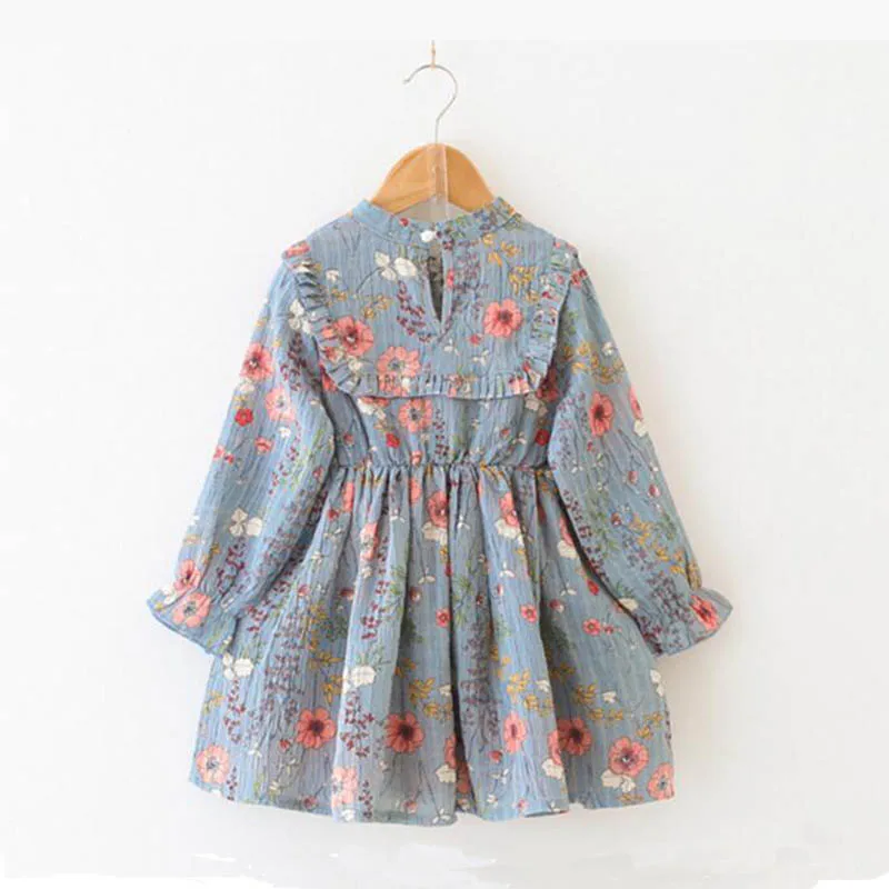 Kids Girls Dresses Spring Autumn Baby Girl Clothes Chiffon Princess Dress Small Floral Print Design Children Sweet | Детская одежда и