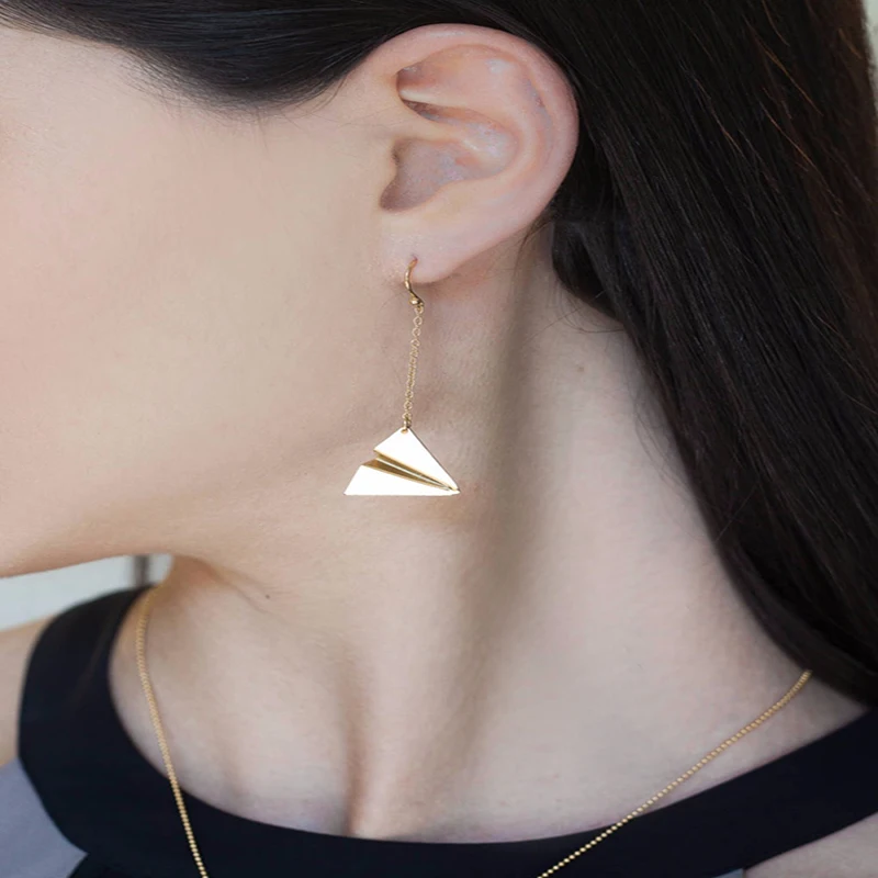 Европейские и новые простые модные серьги ручной работы в виде бумажных