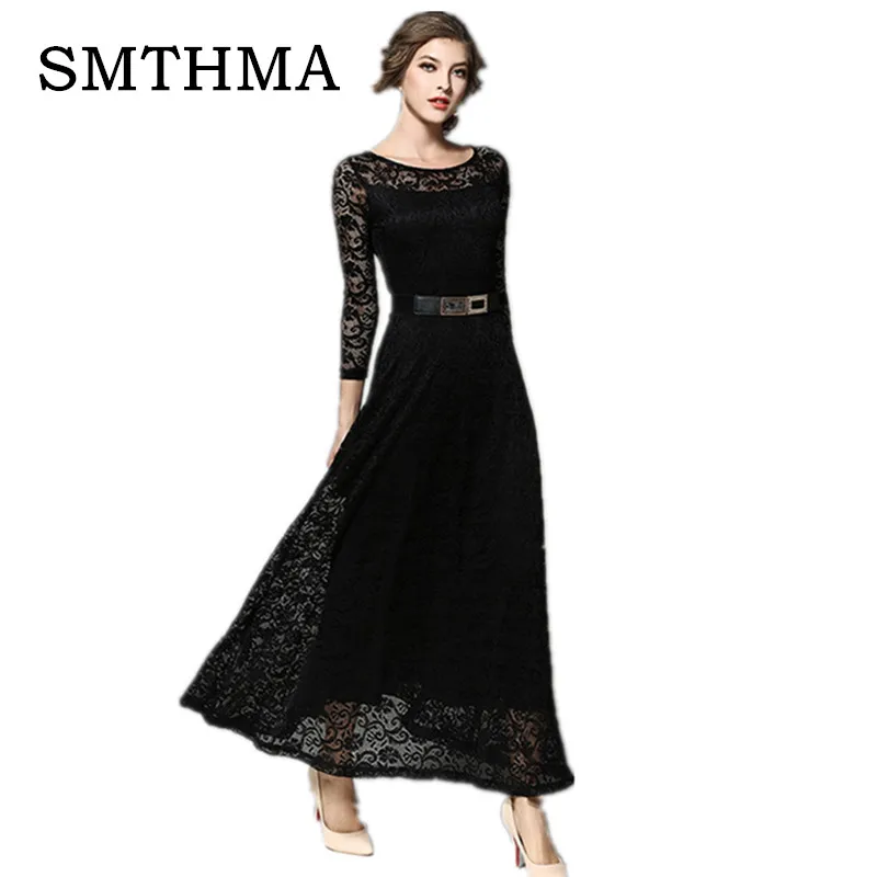 ВЫСОКОЕ КАЧЕСТВО Новая Мода 2017 Взлетно Посадочной Полосы Maxi Dress женская С Длинным