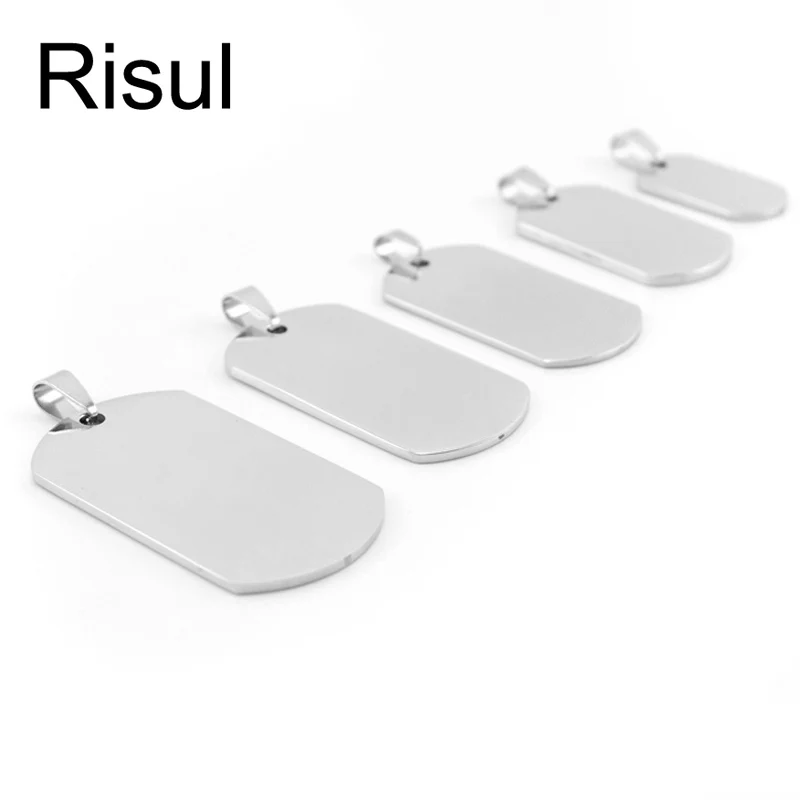 

100% Stainless Steel Dogtags For Jewelry Making Metal Military Plates Soldier ID Tag Pendant Mirror Polished Wholesale 10pcs