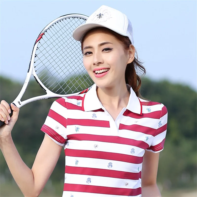 

Summer Polo Shirt Women 2017 Short Sleeve Striped Slim POLO Shirts Cotton Turn-Down Collar Tops Fashion Plus Size Femme Shirt