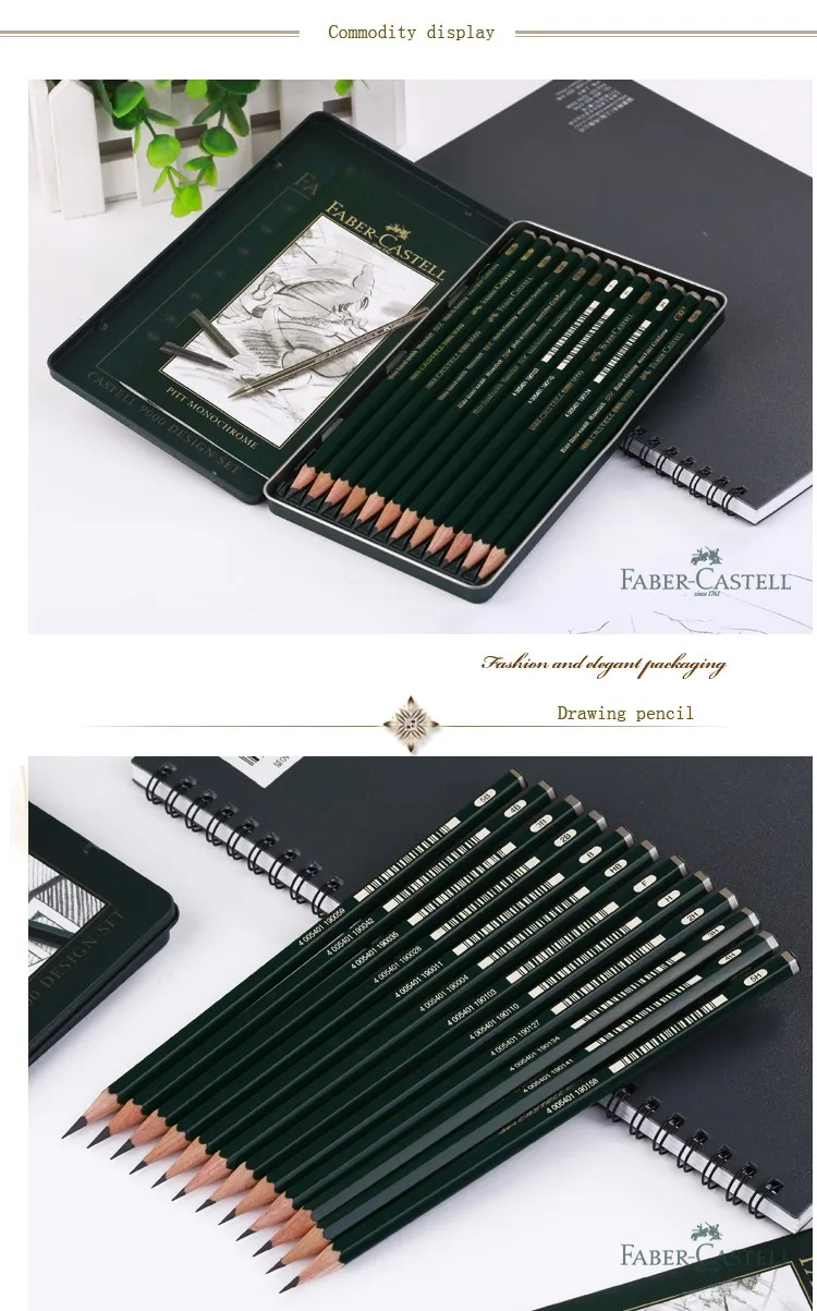 FABER CASTELL 9000 карандаши принадлежности для художественных эскизов карандаш для рисования 12 коробка набор 119064