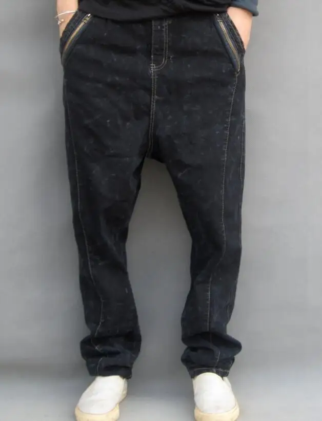 Брюки мужские свободные в стиле Харун модные штаны хип-хоп джинсы большого