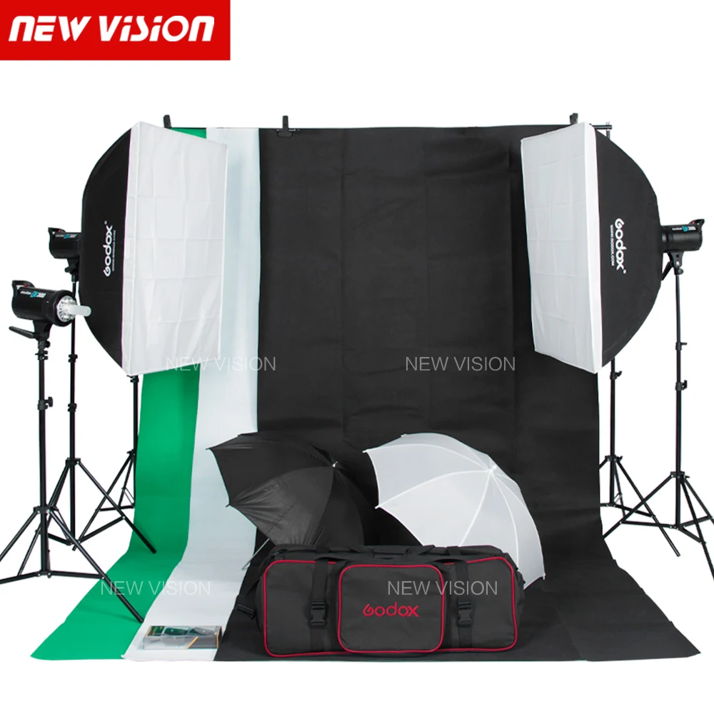 Набор студийного освещения Godox 900W 3X300W стробоскопический свет для фотографии