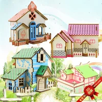 3d wooden villa model building kits puzzle toys gift for children adult house assemble educational diy toys art decoration