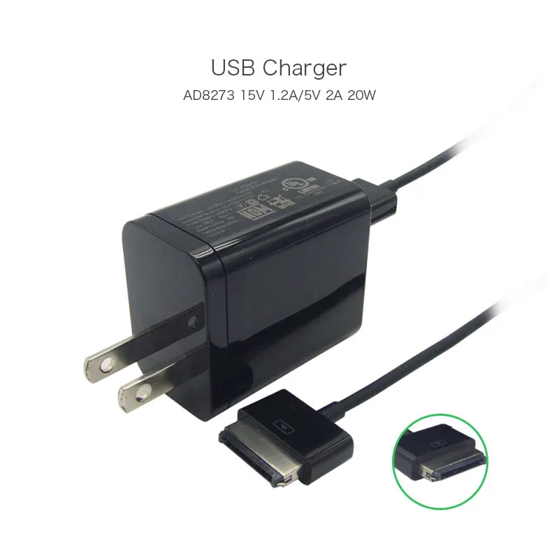 Подлинная 18 W 15 V 1.2A 5 2A ноутбук USB настенное Зарядное устройство для ASUS TF101 TF201 TF300