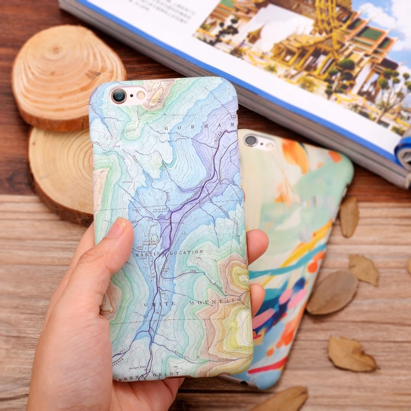 Roybens Высокое качество модные Мрамор Телефонные Чехлы для iPhone 6 S Plus Географические
