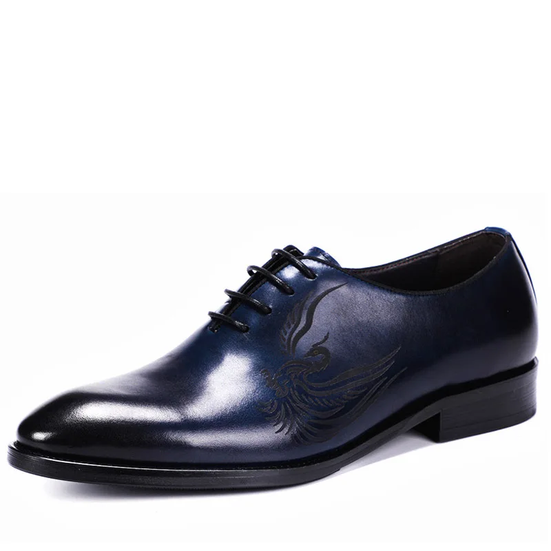 Мужские классические туфли коричневые оксфорды с острым носком на шнуровке