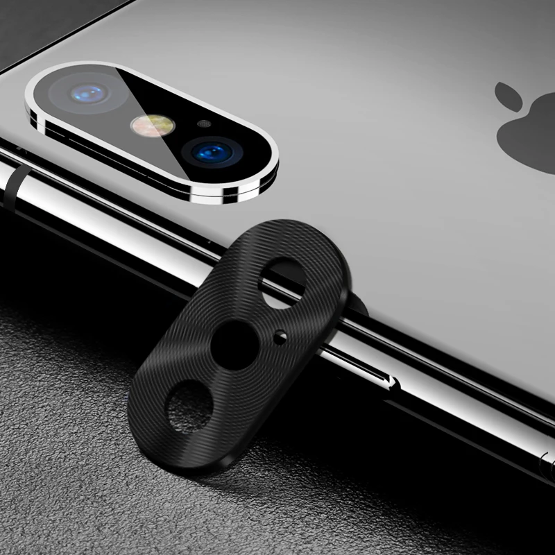 Защитный чехол для объектива камеры iPhone X металлический защитный с кольцом