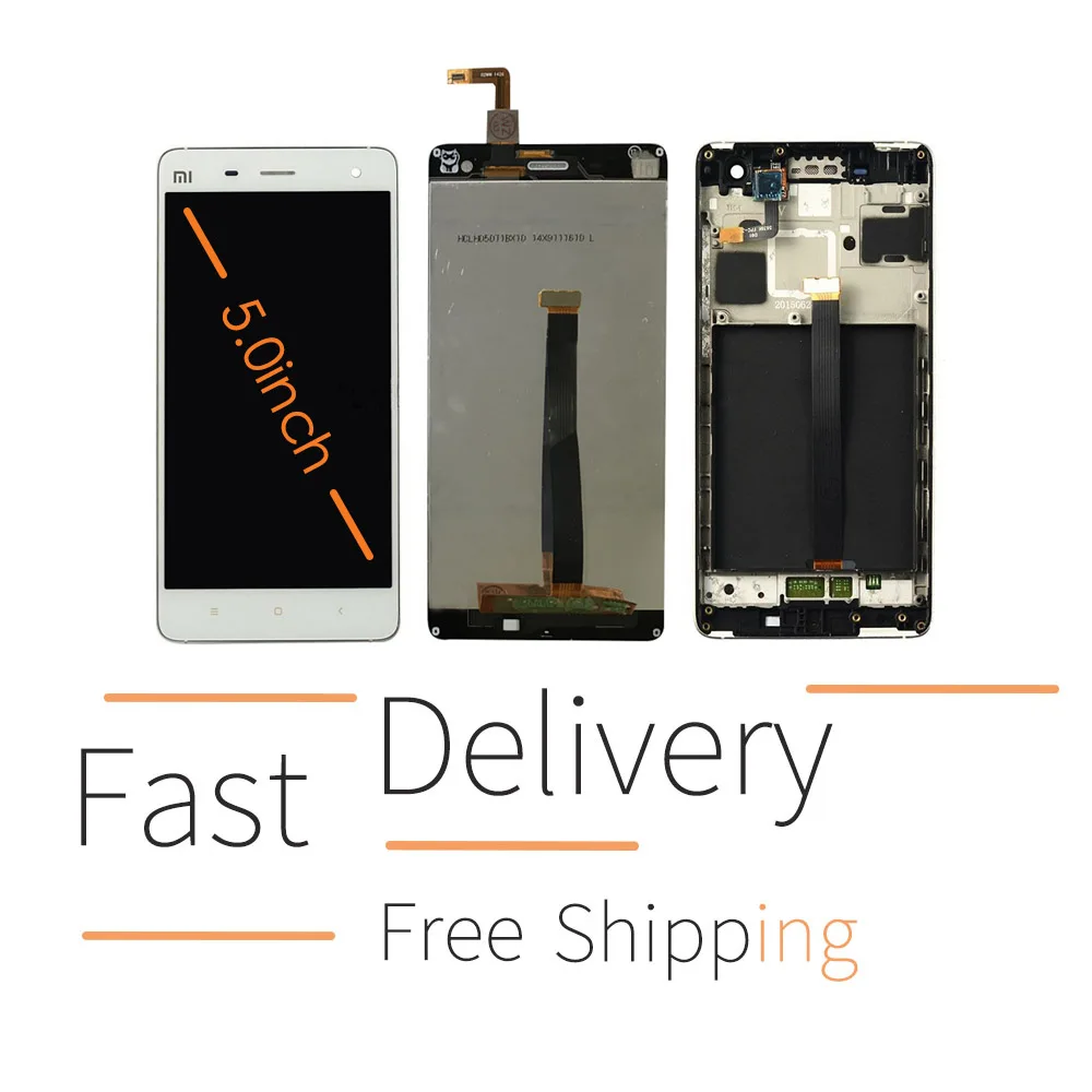 5 0 &quotAAA Качество LCD для XIAOMI Mi 4 сенсорный экран с рамкой Mi4 ЖК дисплей дигитайзер
