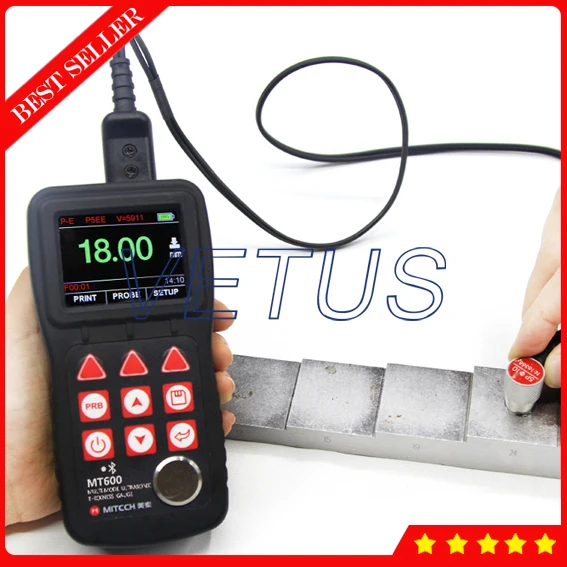Through Coating Ultrasonic Metals Plastic Ceramics Composites Epoxies Glass Thickness Gauge Meter Tester MT600 with P-E E-E mode |