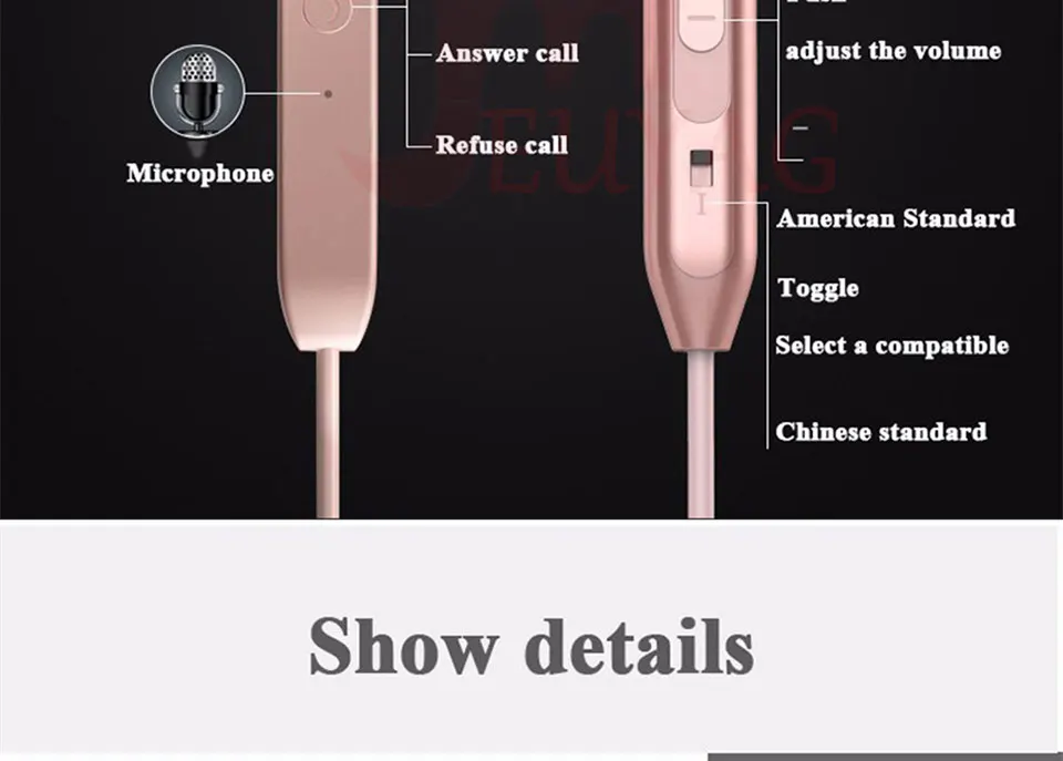 MEUYAG Metal Magnetic Earphone Sport Running In-Ear Earphones HandsFree Earbuds Headphones with Mic Stereo Headset
