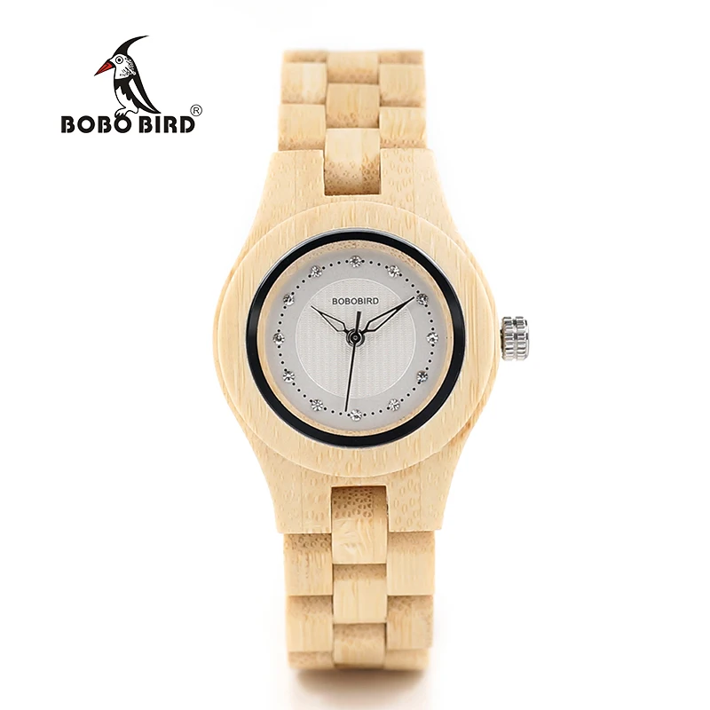 BOBO BIRD/Брендовые женские бамбуковые часы особый дизайн для дам деревянный ремешок