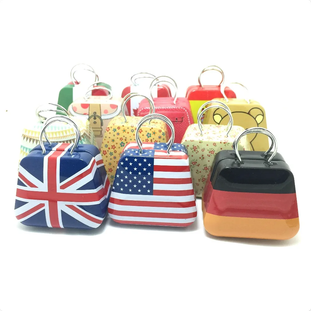12 шт. Смешанная упаковка сумочка форма мини флаг маленькая жестяная коробка