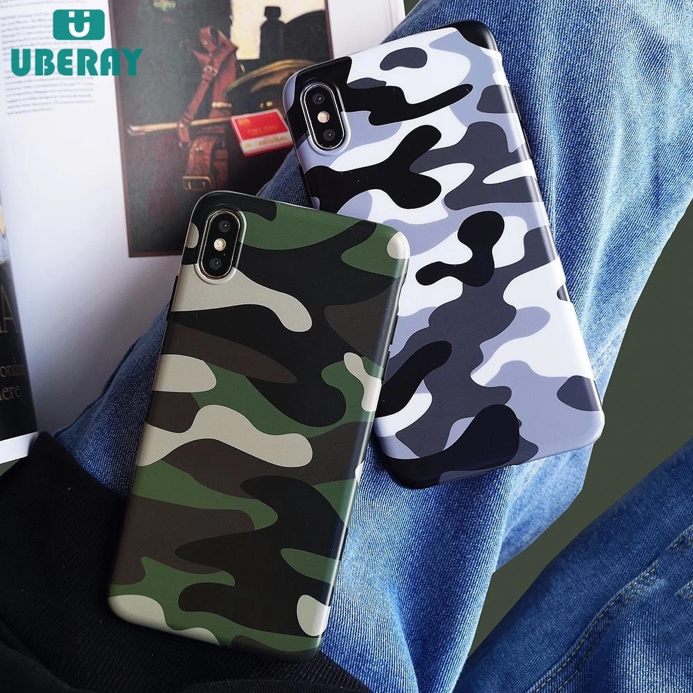 Чехол Камуфляжный UBERAY для iPhone XS Max XR 6 6S 7 8 Plus мягкий полноразмерный защитный чехол