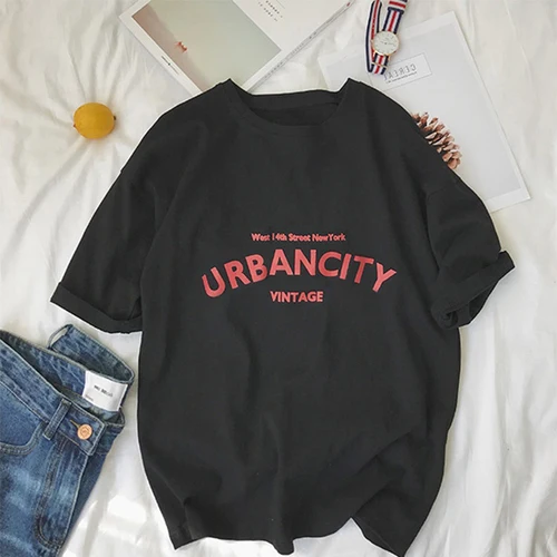 Xian 822 hei Летняя повседневная женская футболка с мультяшным принтом harajuku ulzzang, базовые футболки с коротким рукавом и круглым вырезом, женская одежда, черные и белые топы - Цвет: Xian 822 hei